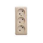 Розетка 3-местная  Schneider Electric Этюд PA16-009D без заземления, накладная, сосна 