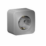 Розетка 1-местная  Schneider Electric BLANCA  BLNRA010113 c заземлением, накладная, алюминий