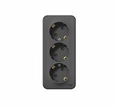 Розетка 3-местная Schneider Electric BLANCA BLNRA010316 с заземлением, накладная, антрацит