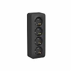 Розетка 4-местная Schneider Electric BLANCA BLNRA011416  с заземлением, накладная, антрацит