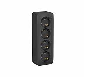 Розетка 4-местная Schneider Electric BLANCA BLNRA011416  с заземлением, накладная, антрацит