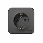 Розетка 1-местная  Schneider Electric BLANCA BLNRA010116  с заземлением, накладная, антрацит