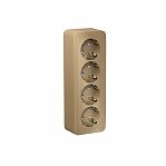 Розетка  4-местная Schneider Electric BLANCA BLNRA011414 с заземлением, накладная, титан