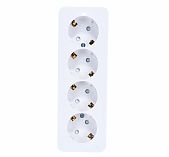 Розетка 4-местная Schneider Electric BLANCA BLNRA011411 с заземлением, накладная, белая