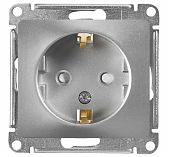 Розетка 1-местная Schneider Electric GLOSSA GSL000343 с заземлением, встраиваемая, алюминий