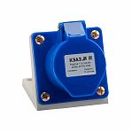Розетка кабельная КЭАЗ 113-16А-6h-220AC-2P+PE-IP44, пластик, синяя