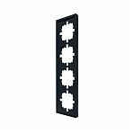 Рамка 4-местная Lezard Zima 704-4200-149 горизонтальная, пластик, черный бархат 