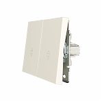 Выключатель проходной двойной Lezard Zima 704-9088-106QC встраиваемый, слоновая кость