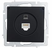 Розетка компьютерная Lezard Vesna 742-4288-139 встраиваемый монтаж, чёрный бархат
