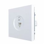 Розетка компьютерная Lezard Zima 704-0288-140, без заземления, встраиваемая, белая