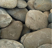 Камень серый плоский булыжник 150-200 мм