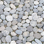 Камень отборный плоский булыжник серый 60-80 мм