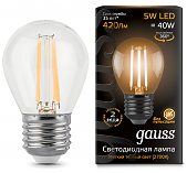 Лампа Gauss Filament LED E27 5W 2700K 105802105