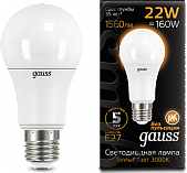 Лампа GAUSS LED A70 22W E27 1560lm 3000K