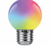 Лампа светодиодная Feron LB-37 E27 1W RGB прозрачная быстрая смена цвета