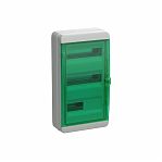 Бокс пластиковый накладной IEK TEKFOR КМПн-36 IP65 зеленая прозрачная дверь 36 модулей