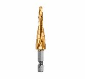 Сверло по металлу Gepard GP0304-12, 4-12 мм, ступенчатое, хвостовик 6-гранный