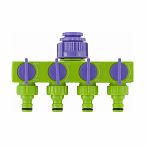 Разветвитель четырёхканальный Palisad 1/2"-3/4", регулируемый 66425