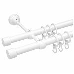 Карниз кованый Смарт d-25/16 мм 3,0 м двухрядный белый-матовый т/у ГП