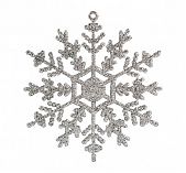 Украшение новогоднее Снежинка 9,7х9,7 см серебро Волшебная страна