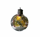 Ёлочный шар Ветка ели, батарейки, 1 LED, свечение тёплое белое