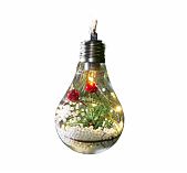 Ёлочный шар Еловая ветка, батарейки, 5 LED, свечение тёплое белое