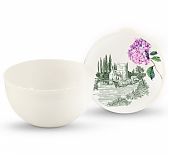 Миска Полимербыт Toile de Jouy,  с крышкой, 0,6 л