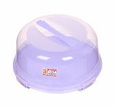 Тортница Dunya Plastik Дюна с крышкой, круглая, пластик, 30 см