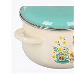 Кастрюля эмалированная СтальЭмаль Чайный домик с крышкой, 5.5 л 1С47Я