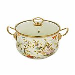 Кастрюля Daniks эмалированная сталь, 5,5 л, с крышкой, крышка стекло, Elisa, Y4-8962, индукция