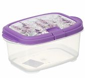Комплект контейнеров Полимербыт Lavender прямоугольных, лавандовых 0.7 л, 3 шт/уп