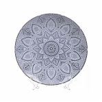 Тарелка десертная ДФЗ Вавилон с рисунком, фарфор, круглая, серая, 17.5 см