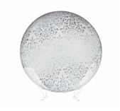 Тарелка обеденная ДФЗ Тулуза с рисунком, фарфор, круглая, серый, 24 см