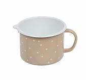 Кружка Лысьва С-0107БСЛ White dots эмалированная, бежевая, 1 л
