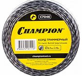 Леска для триммера Champion C7046, диаметр 2.7 мм, длина 15 м, треугольник