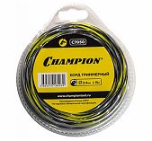 Леска для триммера Champion C7050, диаметр 2,4 мм, длина 15 м, витой квадрат