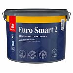 Краска интерьерная Tikkurila Euro Smart 2 для стен и потолка, База А, белый, 9 л