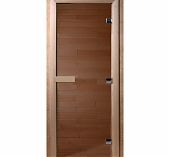 Дверь Doorwood Бронза 1900х700 мм (стекло 8 мм, 3 петли лиственная)