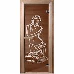 Дверь Doorwood Искушение 1900х700 мм (стекло 6 мм, 2 петли хвоя)