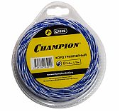 Леска для триммера Champion С7056, диаметр 2.4 мм, длина 15 метров, витой квадрат