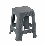 Табурет VIOLET Ротанг, пластиковый, серый 38х38х45 см