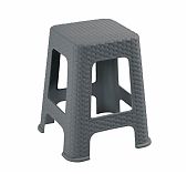 Табурет VIOLET Ротанг, пластиковый, серый 38х38х45 см