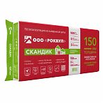 Утеплитель Rockwool Скандик, теплоизоляция из каменной ваты, 150 мм, 3.6 кв.м