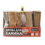 Дрова Supergrill ольховые для камина, экстра сухие, чистое стекло, колотые, камерная сушка, упаковка 8 кг