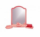 Зеркальный набор в ванную комнату Милена розовый