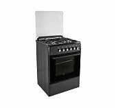 Плита комбинированная Ideal L155, цвет черный ГК, объем электродуховки 65 л, откидная дверца