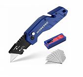 Нож складной Workpro с нейлоновой рукояткой, синий WP211008