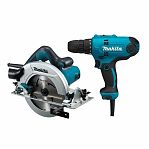 Набор инструмента MAKITA DK0118 дисковая пила HS7600+дрель шуруповерт DF0300