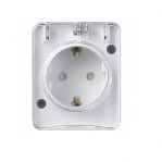 Розетка 1-местная  Schneider Electric AtlasDesign ATN540145 с заземлением, шторки, накладная, белая