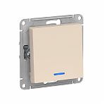 Выключатель  SchE AtlasDesign 1-кл с подсветкой, бежевый  ATN000213